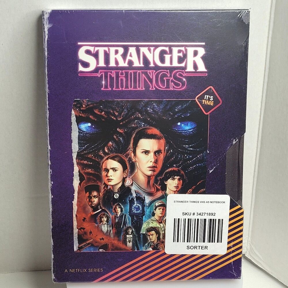 Stranger Things VHS Tape A5 Notebook Hardcover BoxLunch Grid Journal New